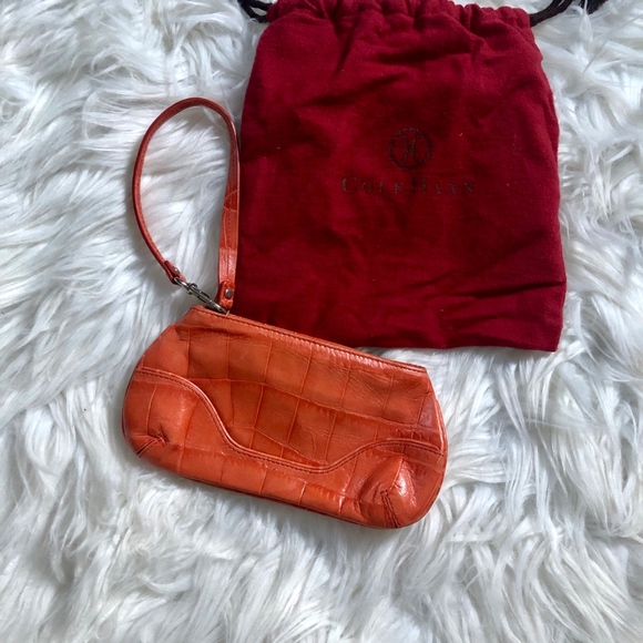 { Cole Haan } Orange Leather Wristlet - Picture 5 of 5